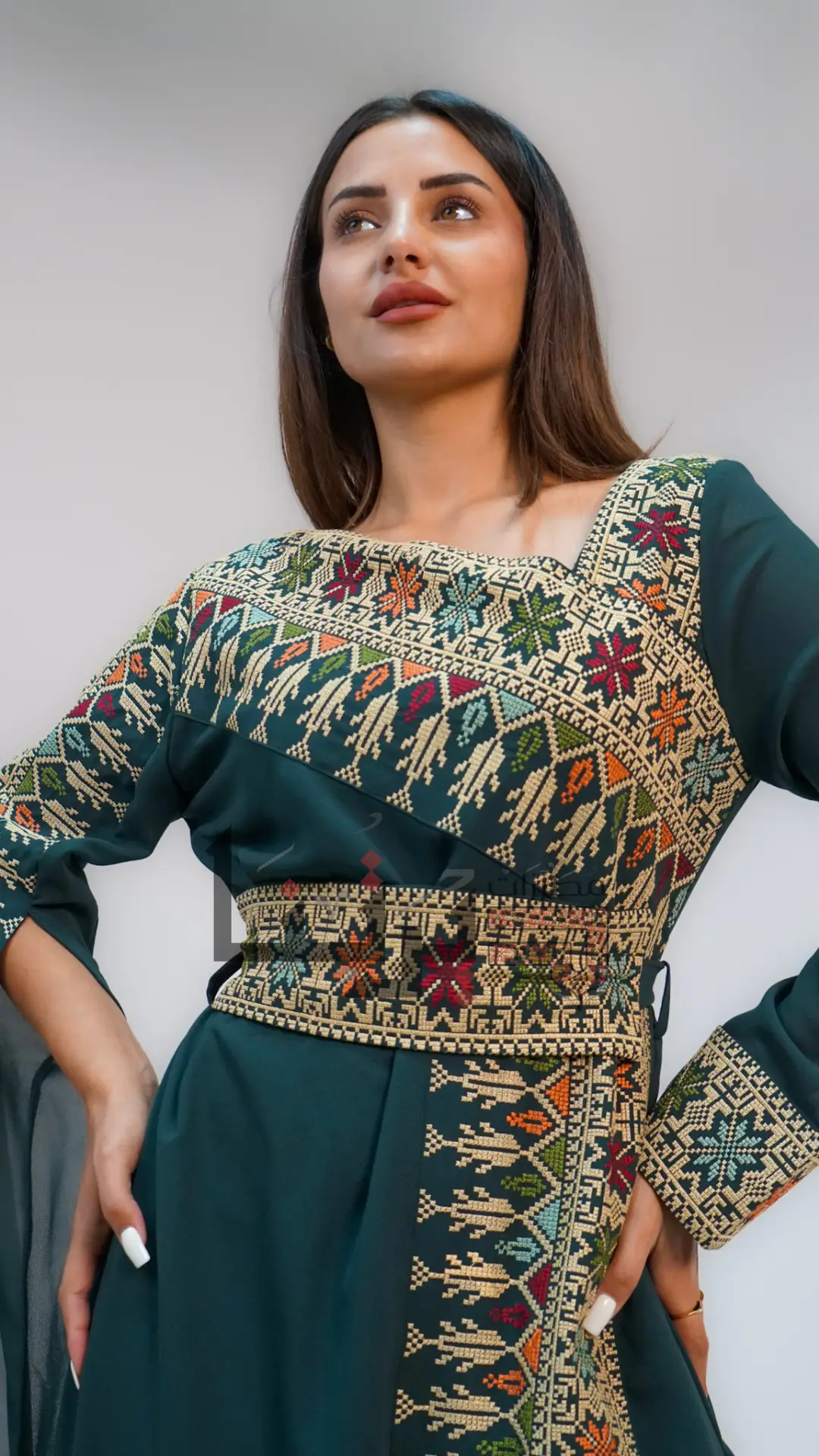 Embroidered Green Dress