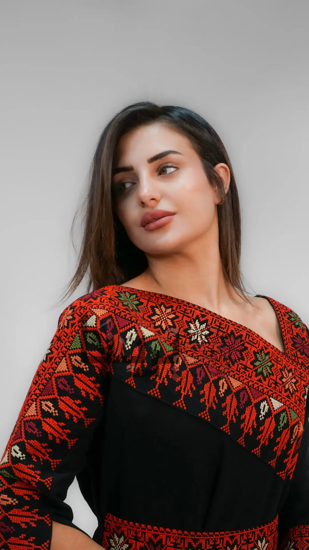 Embroidered Black Dress