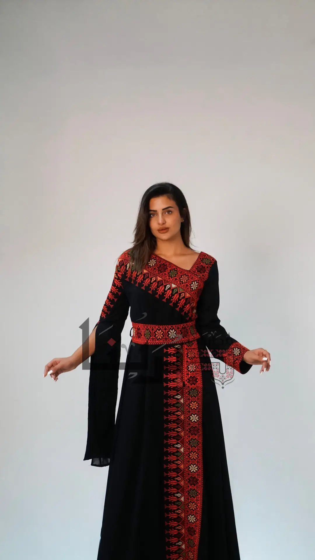 Embroidered Black Dress