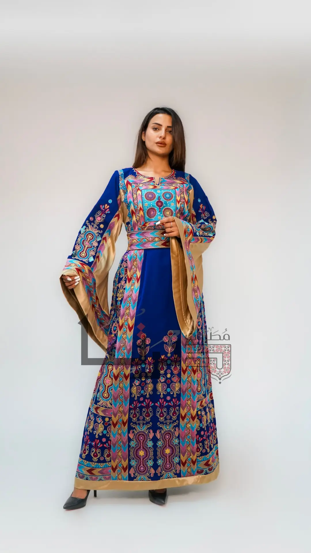 Embroidered Royal Blue Kaftan