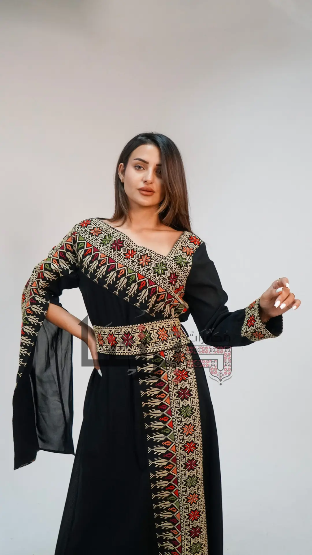 Embroidered Black Dress