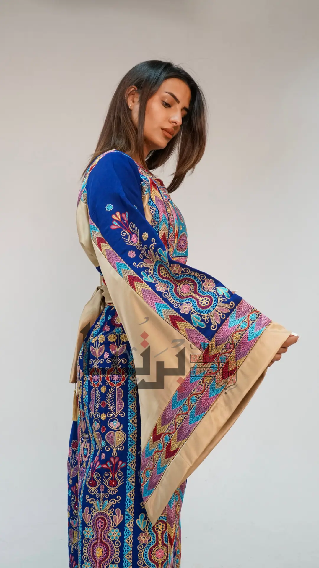 Embroidered Royal Blue Kaftan