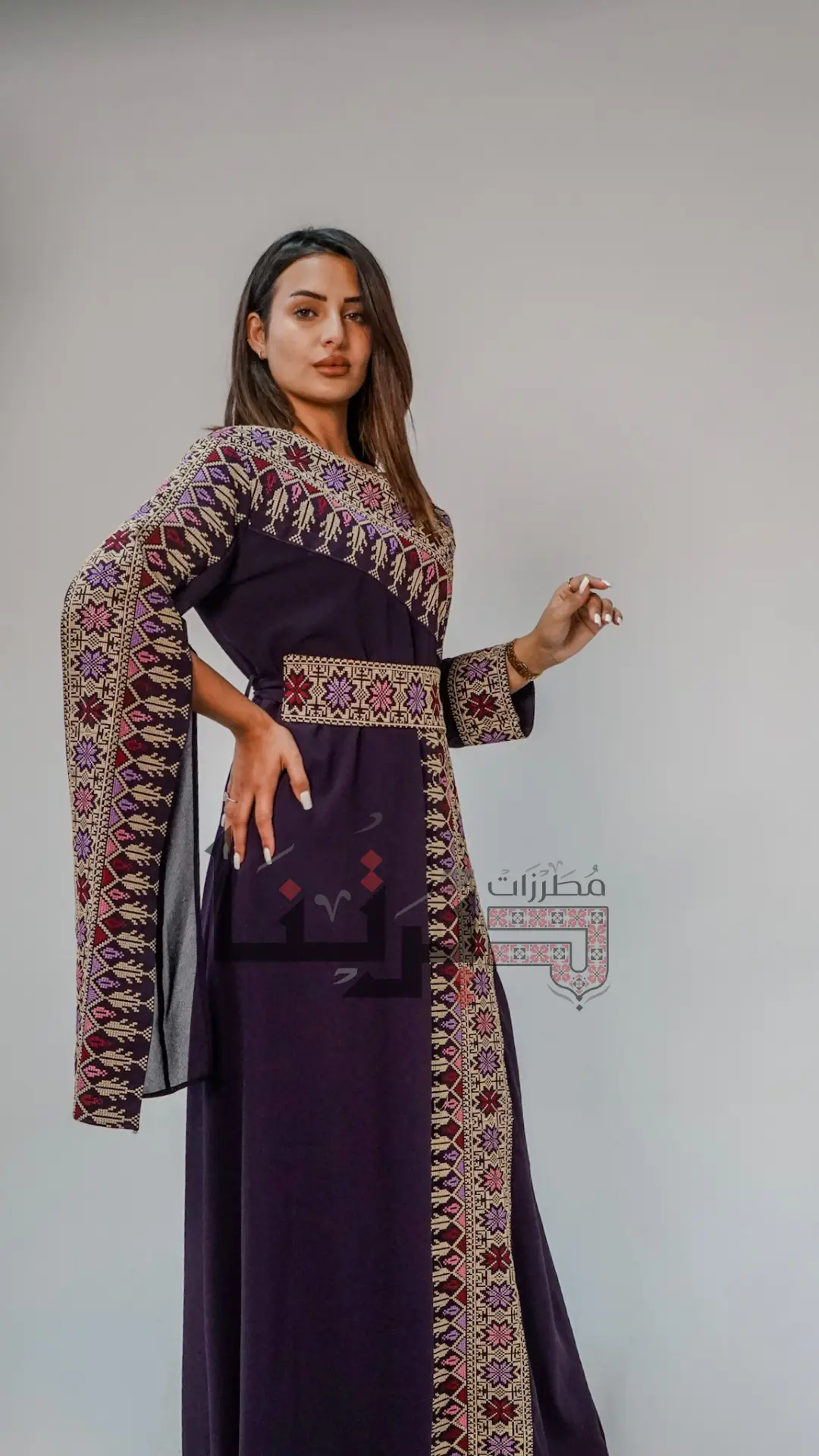 Embroidery Purple Dress