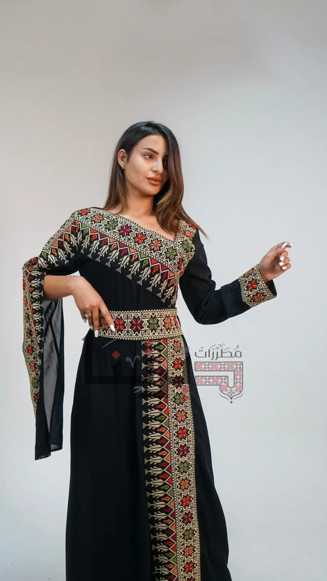 Embroidered Black Dress