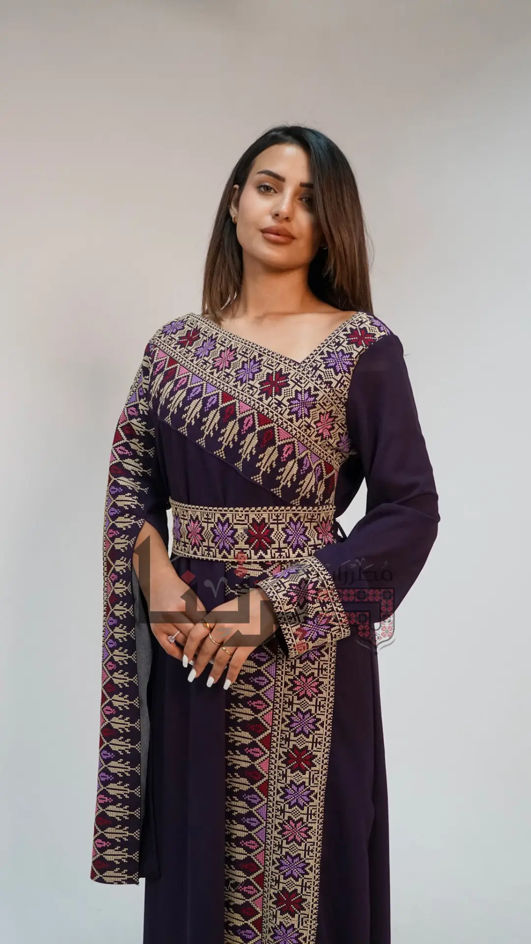 Embroidery Purple Dress